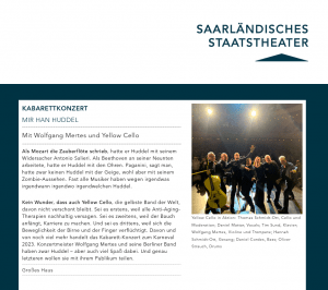 yellow cello staatstheater saarbrücken - concertdirection